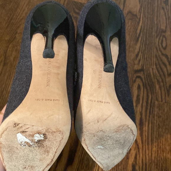 Manolo Blahnik Wool and Patent Leather Mary Janes - Picture 4 of 4